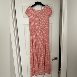 Pink and White Button Down Dress